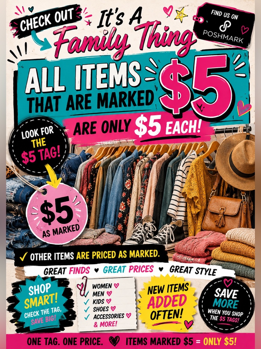 🛍️ $5 Tag Sale at It’s a Family Thing!